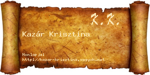 Kazár Krisztina névjegykártya