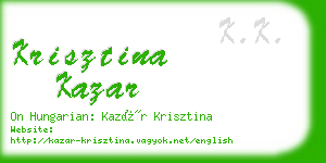 krisztina kazar business card